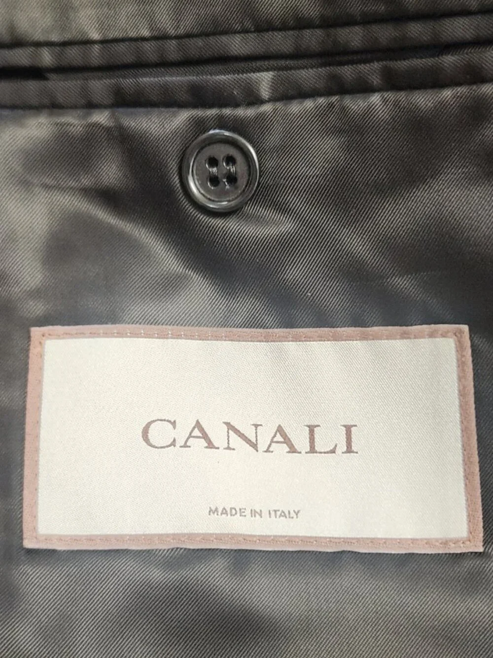 Canali black blazer 46R men's wool two button Italy